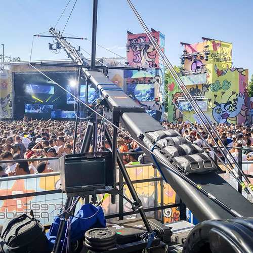 Street Parade 2018 Zurigo Svizzera Service Jimmy jib Triangle Extreme 12 metri